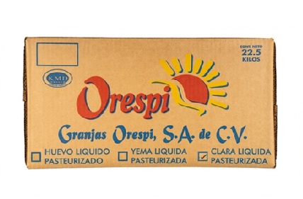 Caja de clara liquida pasteurizada